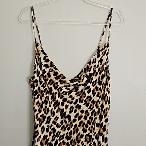 NWT Mango Leopard Print Long Slip Midi Dress Medium - Picture 3 of 16